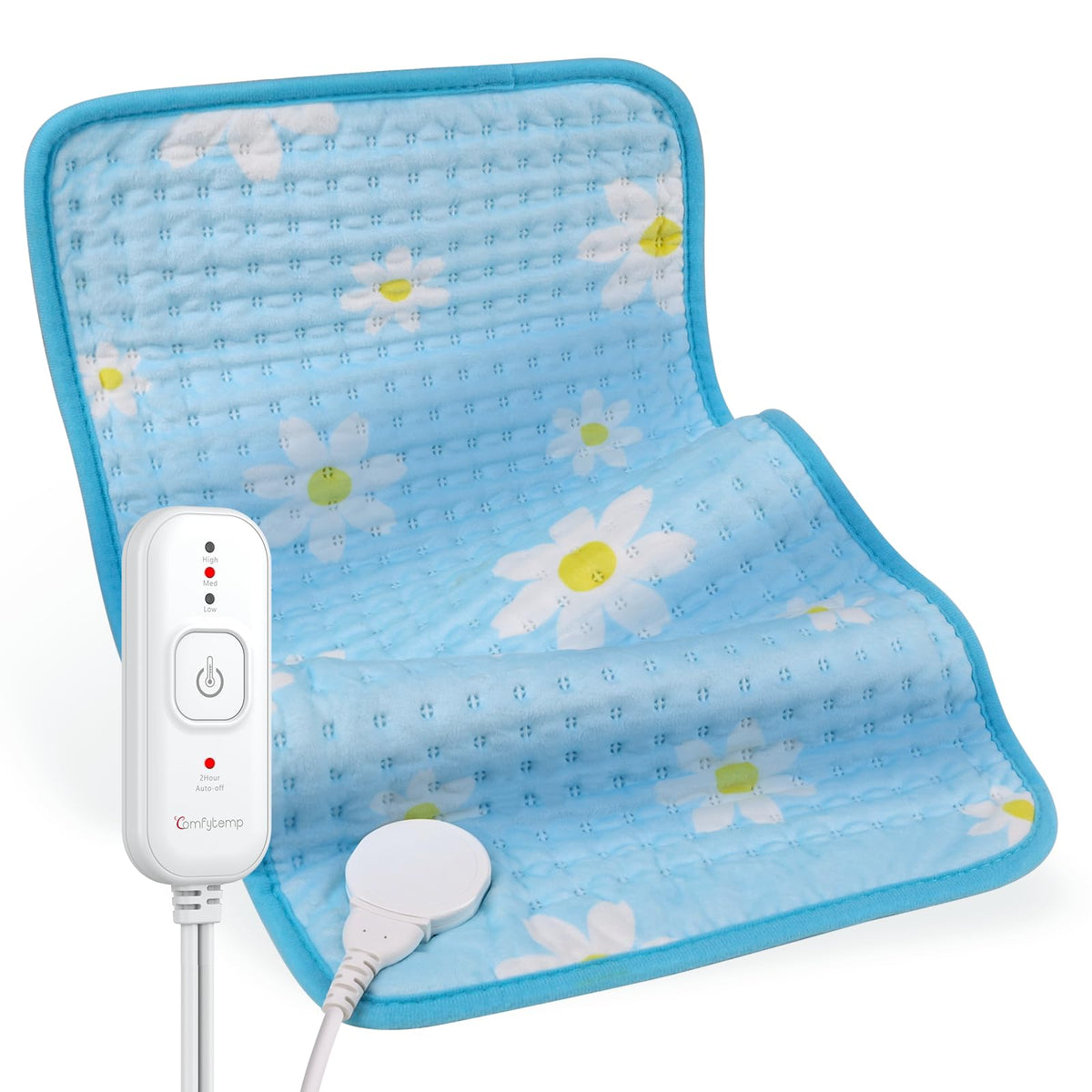 Comfytemp XXL almohadilla con estampado margaritas para espalda caliente y suave