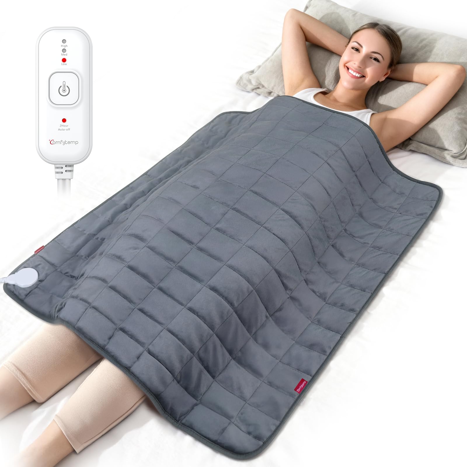 Almohadilla infrarroja grande de Comfytemp cubre espalda y torso para relajación.