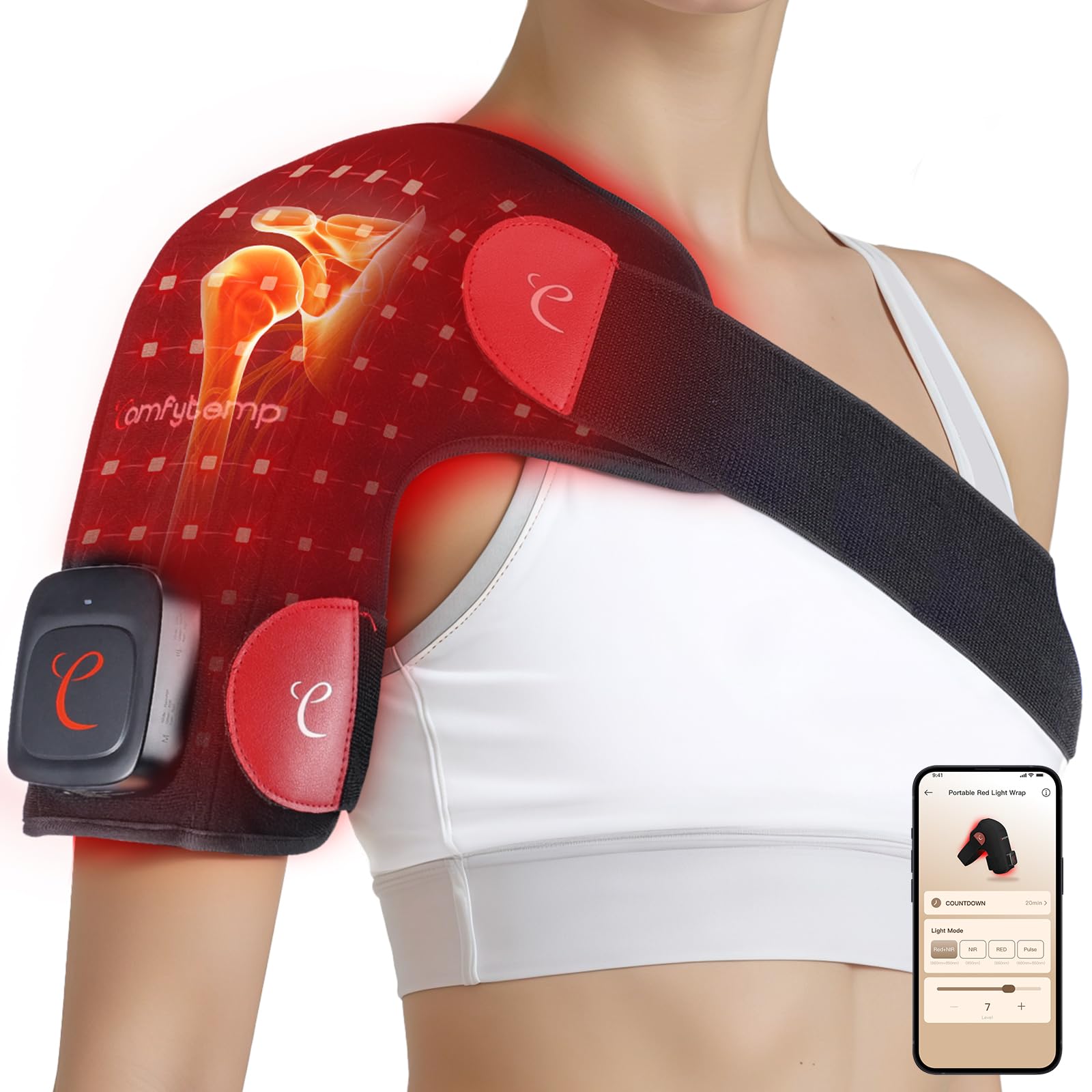 Almohadilla de hombro Comfytemp con luz roja para relajación localizada