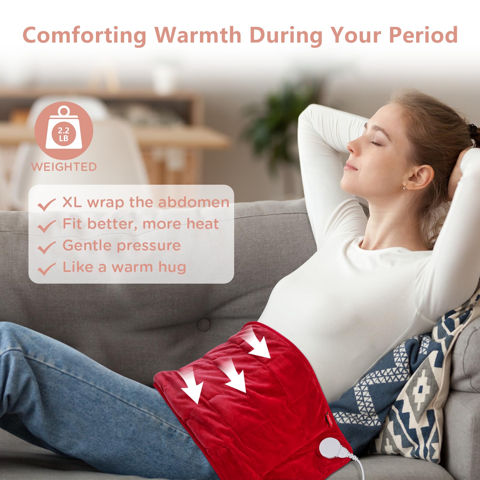 Almohadilla ponderada de Comfytemp para cuello y hombros, relajación adicional.