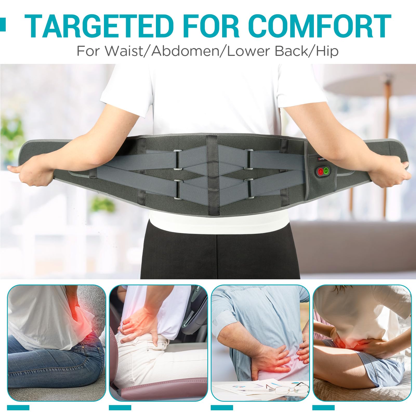 Diseño portátil de Comfytemp con batería de 5000 mAh para uso sin enchufes.