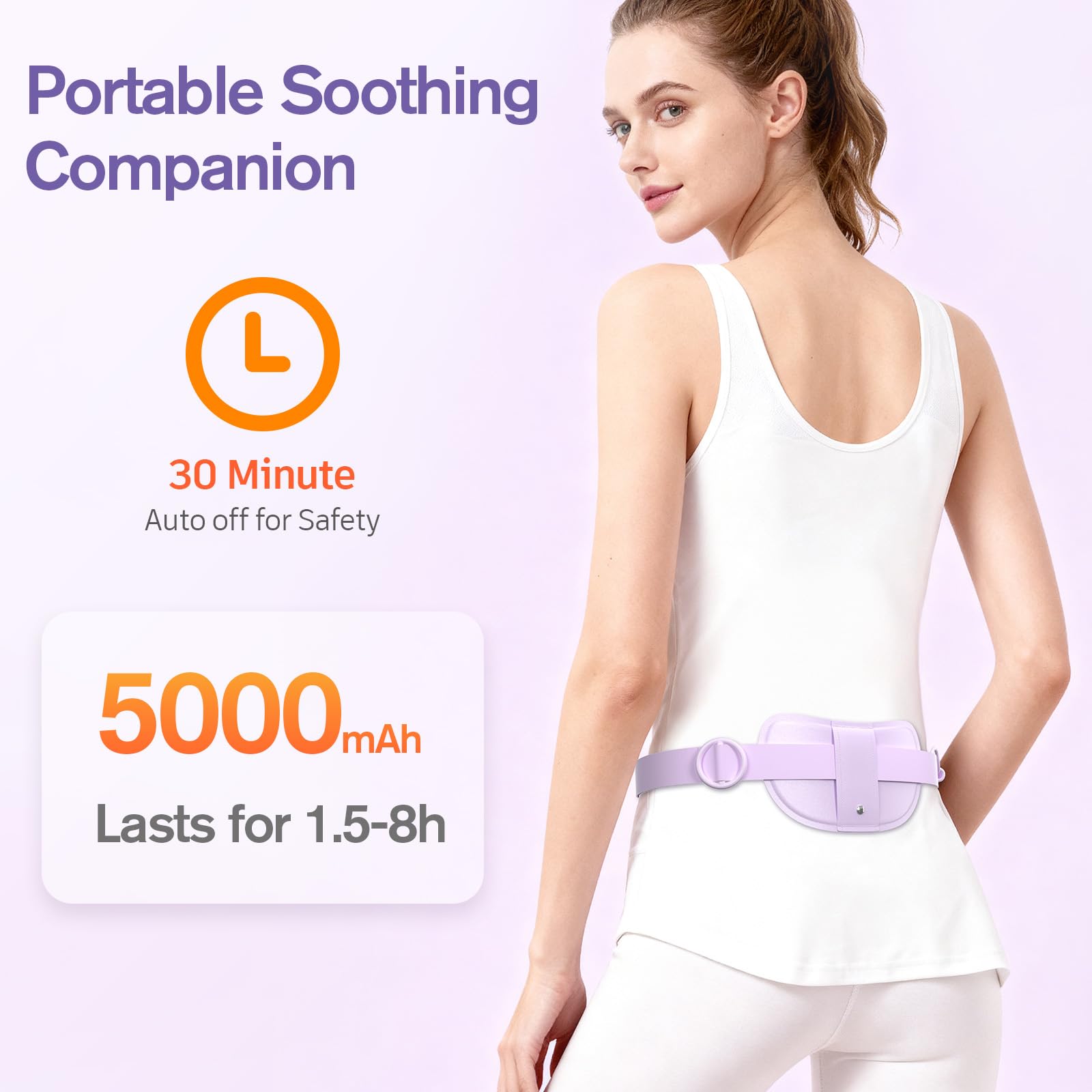 Comfytemp batería duradera, carga USB para uso portátil todo el día.