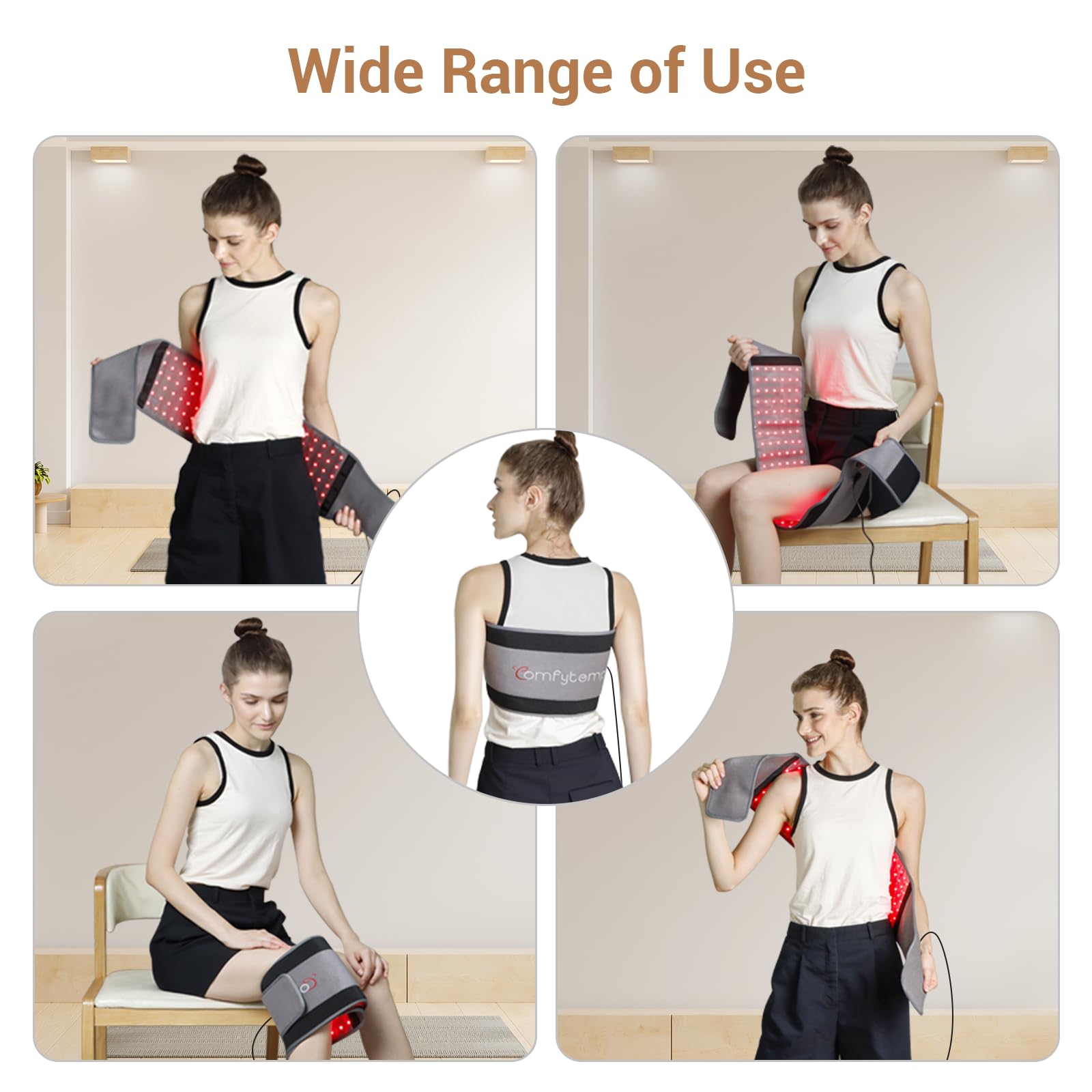 Comfytemp belt front view showcasing compact design for comfortable wear.