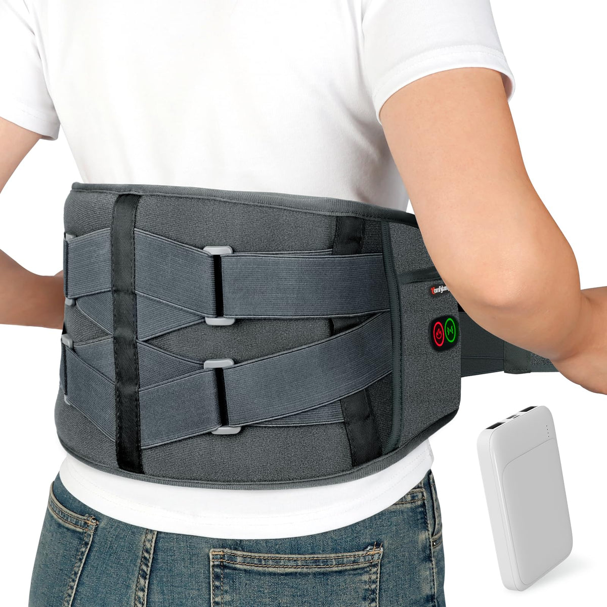 Calentador de espalda inalámbrico Comfytemp ofrece calor suave para uso diario.