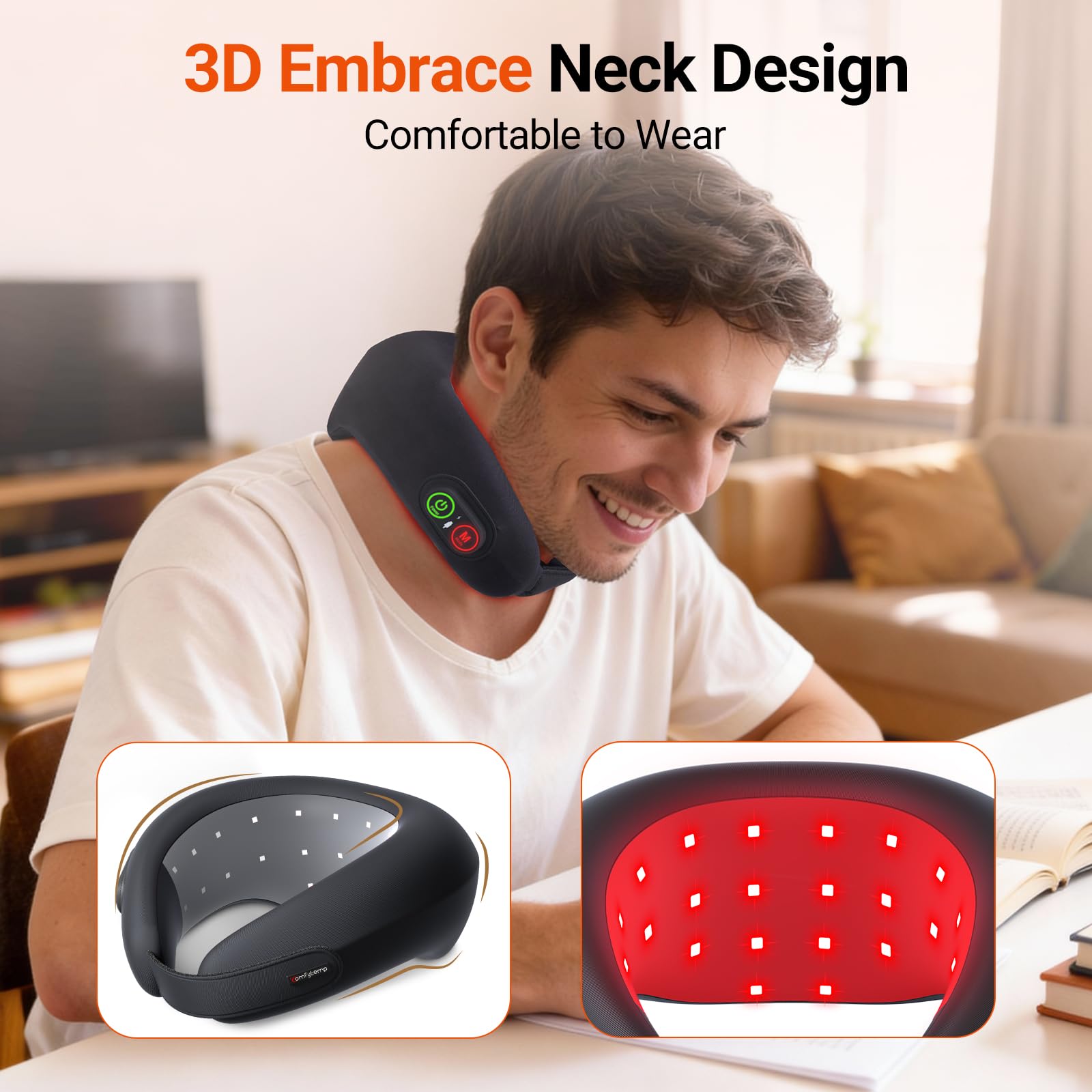 Comfytemp envoltura cervical batería recargable para uso prolongado.