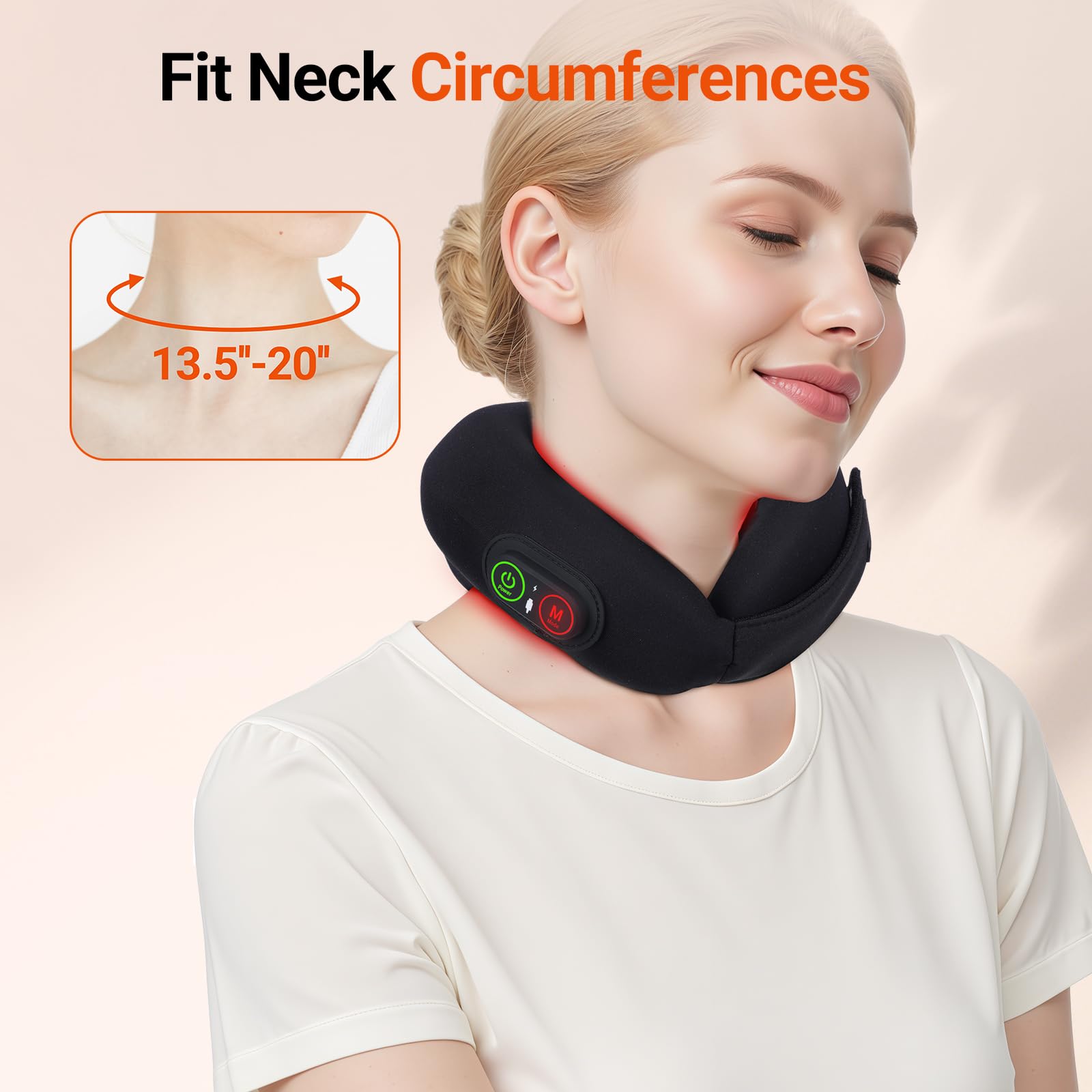 Comfytemp envoltura cervical con luz roja 660nm e infrarroja 850nm para relajación.