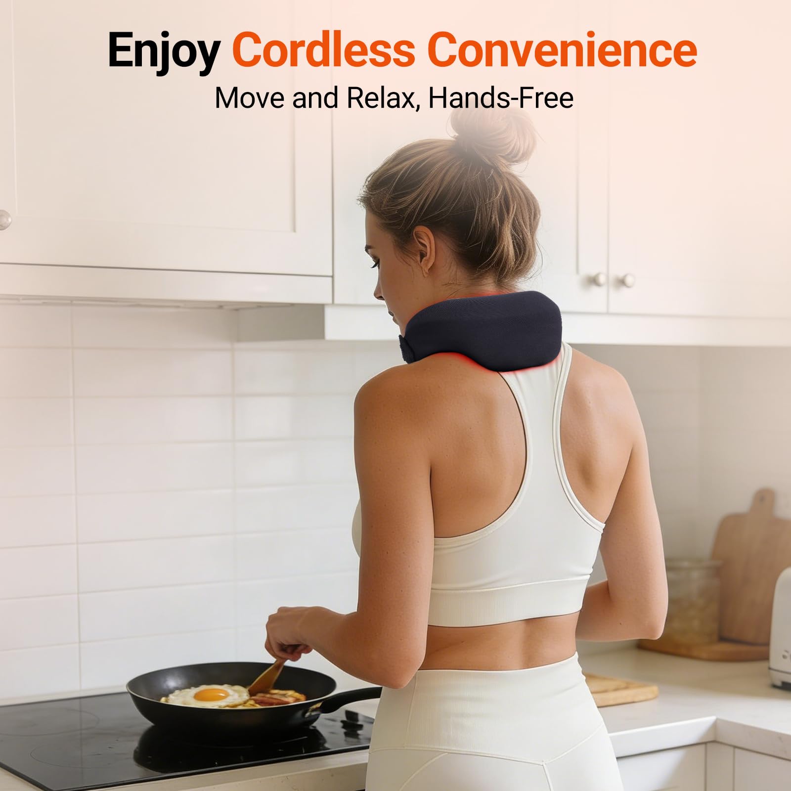 Comfytemp envoltura cervical sin cables para libertad de movimiento.