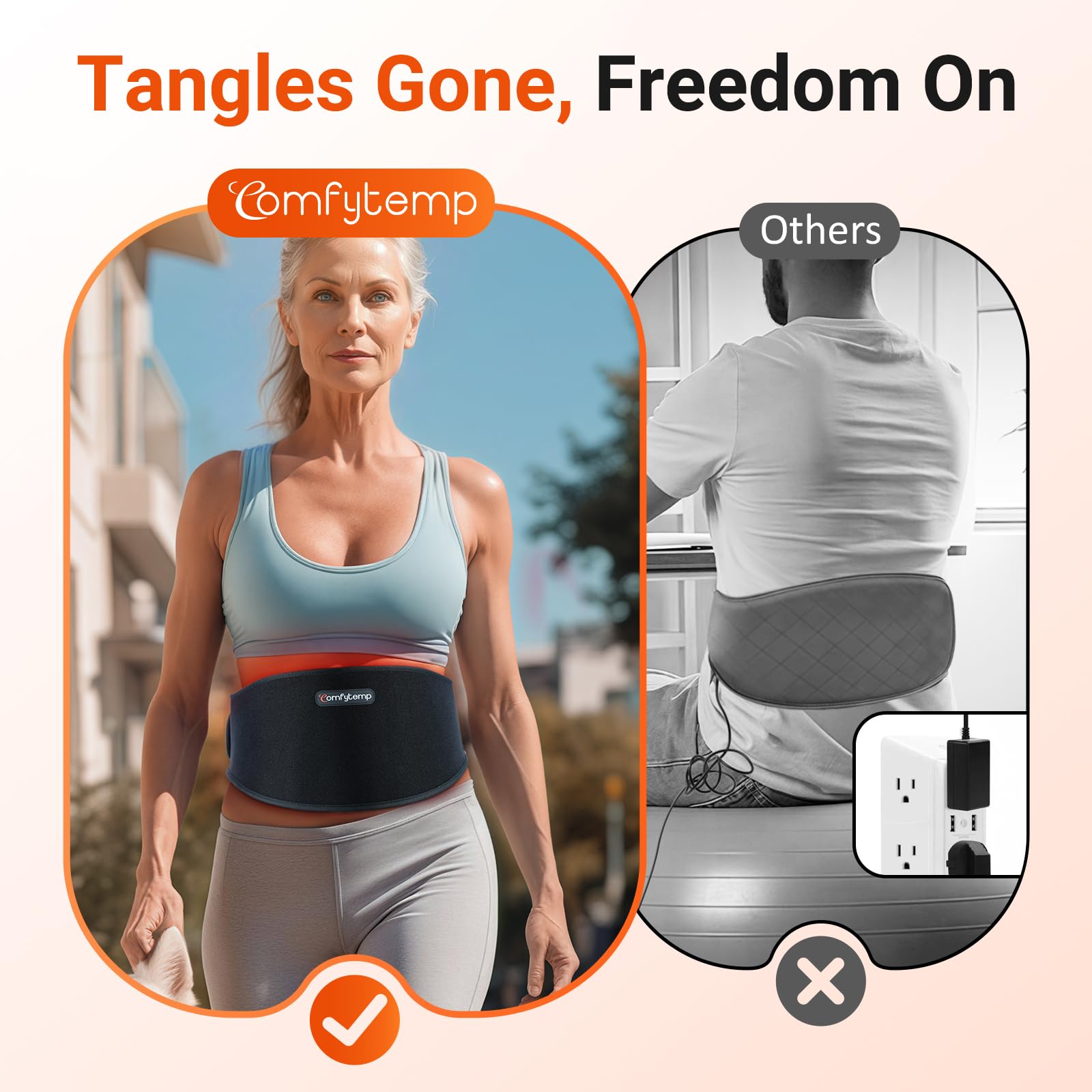 Comfytemp cinturón ajustable hasta 70 pulgadas para abdomen y espalda