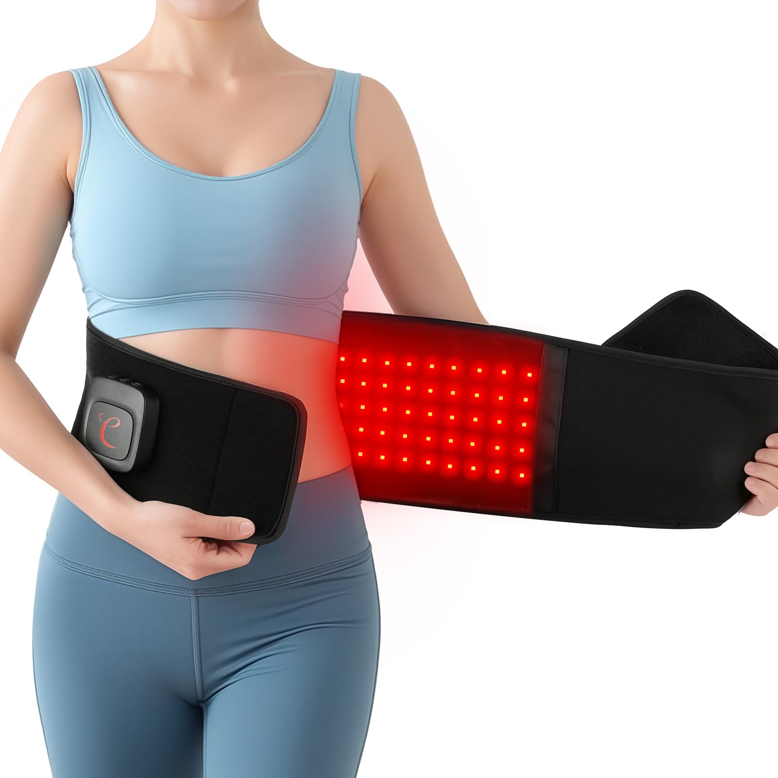 Comfytemp Cinturón de Luz Roja frontal para uso en cintura y espalda.