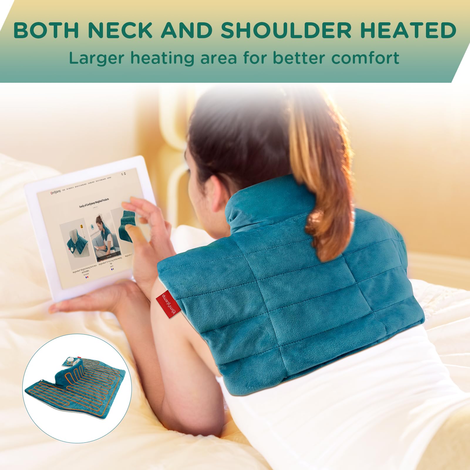 Circunferencia de cuello de 18 pulgadas con extensión para mayor comodidad.