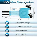 Comfytemp cobertura 360 rodilla ofrece calor y frío uniforme.