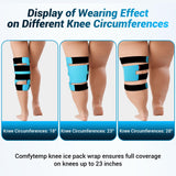 Cobertura total de la rodilla con la banda Comfytemp, apta para rodilla izquierda o derecha.