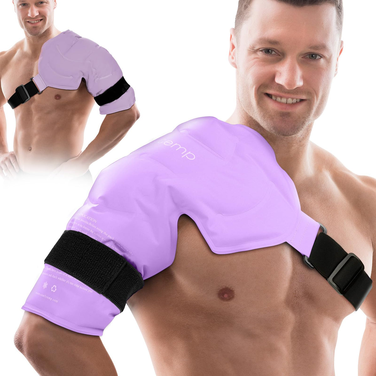 Comfytemp hombro: envoltura de hielo para alivio inmediato del dolor.