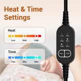 Controles de calor y temporizador en la máscara de ojos Comfytemp