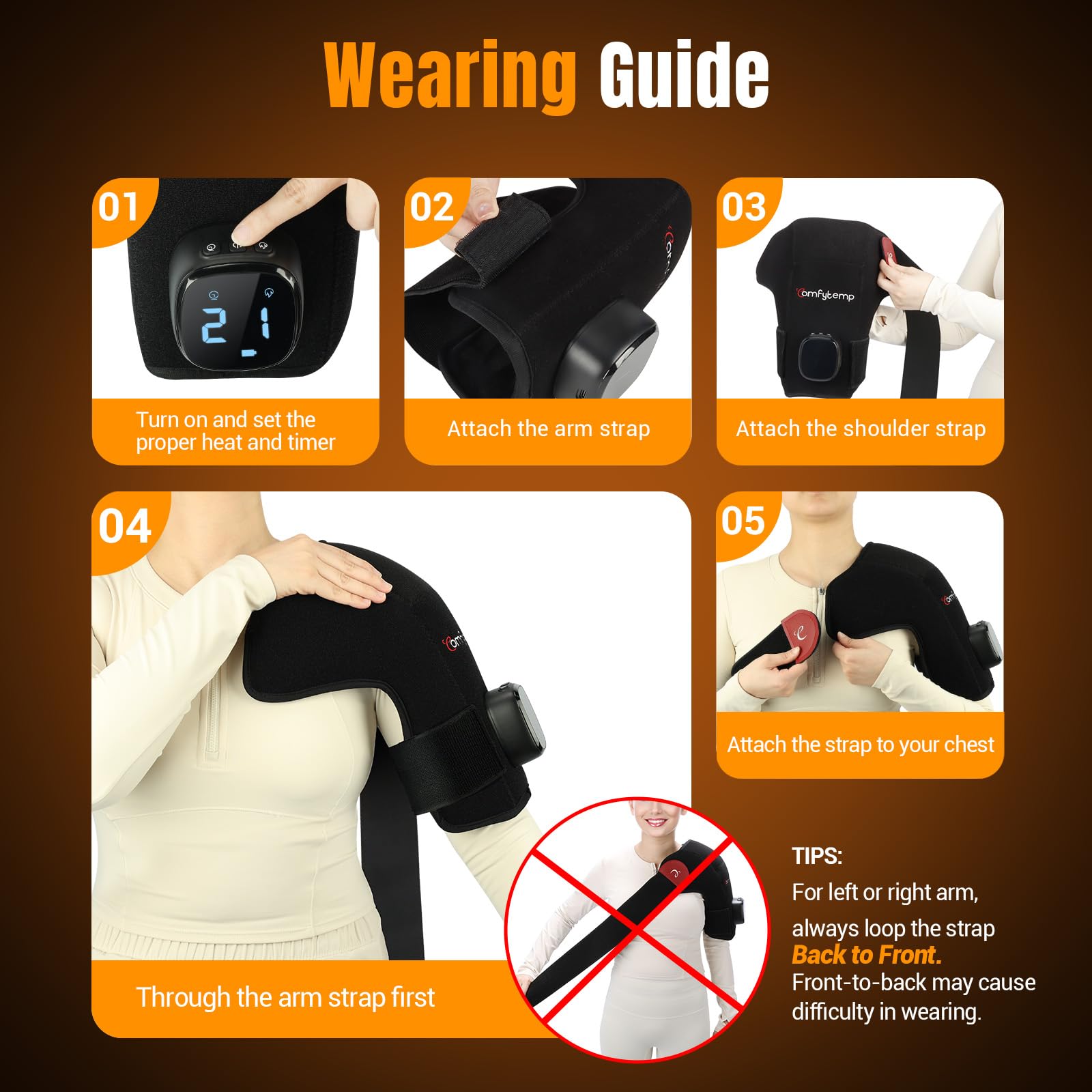 Comfytemp correas ajustables para un ajuste estable.