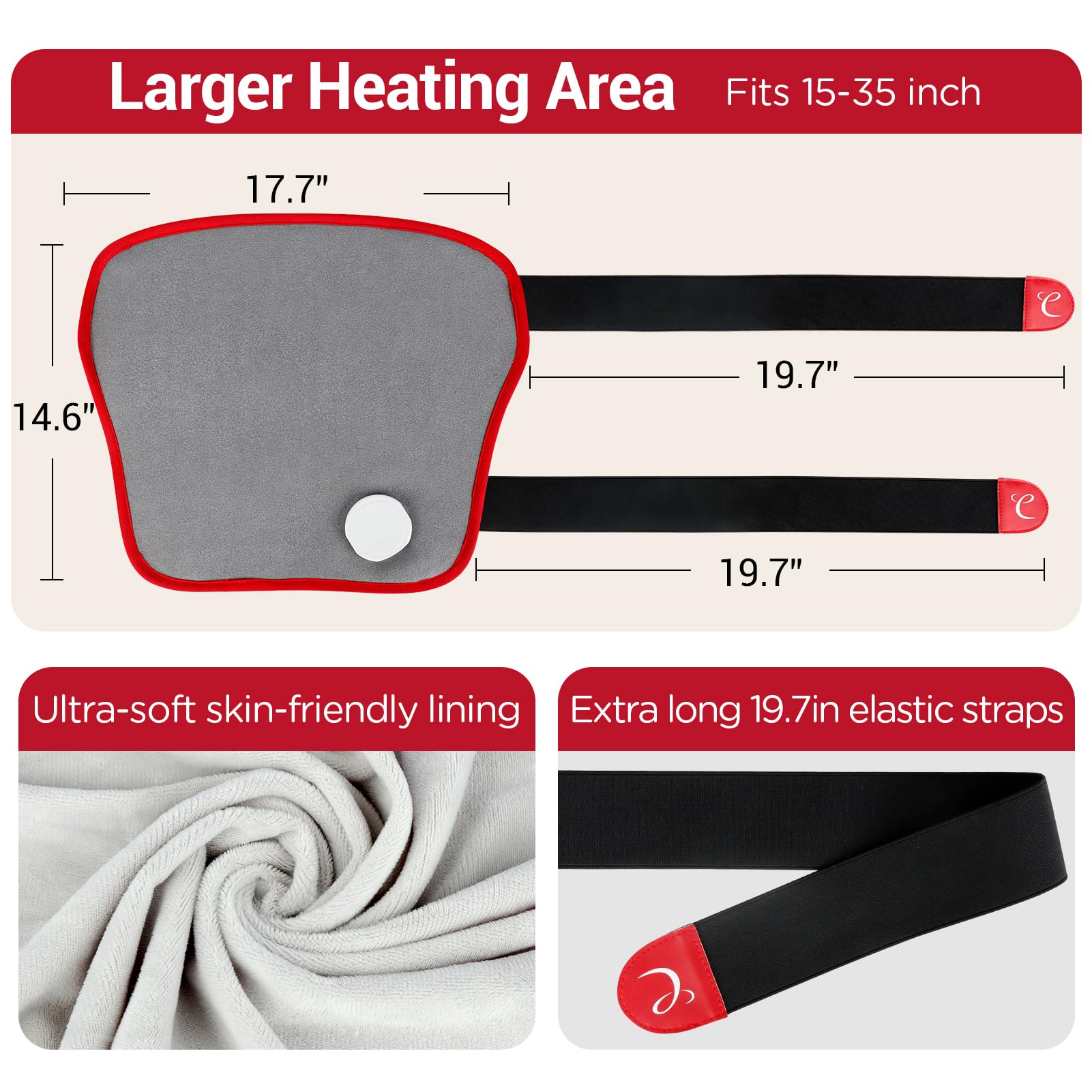 Comfytemp correas elasticas con cierres de gancho y bucle para ajuste seguro