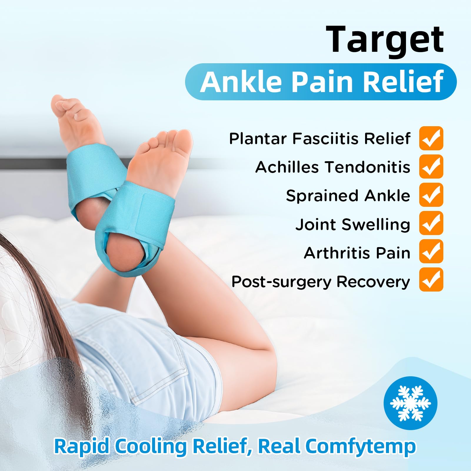 Comfytemp doble banda ajuste: sujeción segura para tobillo durante la terapia fría.