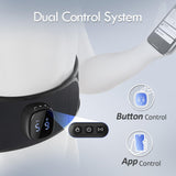 Controles duales de Comfytemp con botones y aplicación.