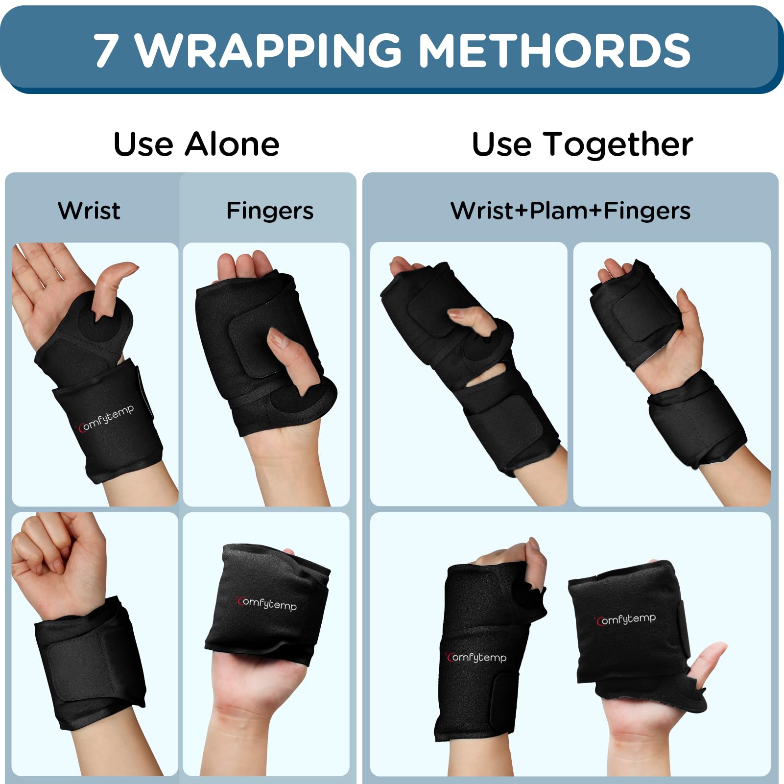 Comfytemp dos-bolsas-frio-calor: par de geles para uso en dos manos