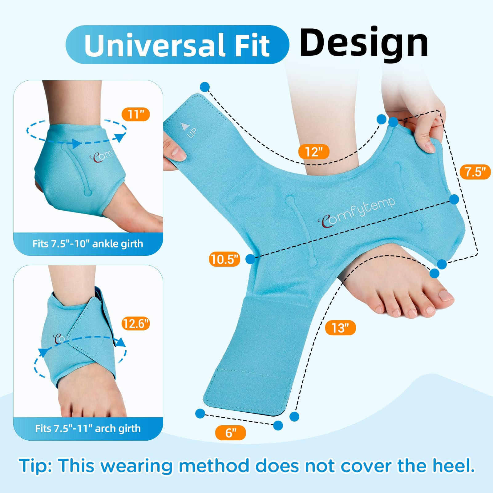 Comfytemp dos compresas hielo tobillo: uso versátil para ambos tobillos.