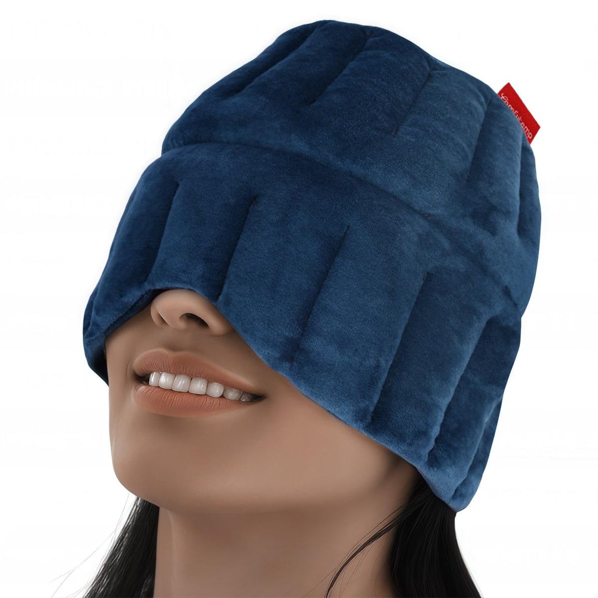 Gorro caliente Comfytemp para migraña ofrece alivio dirigido sin fármacos.