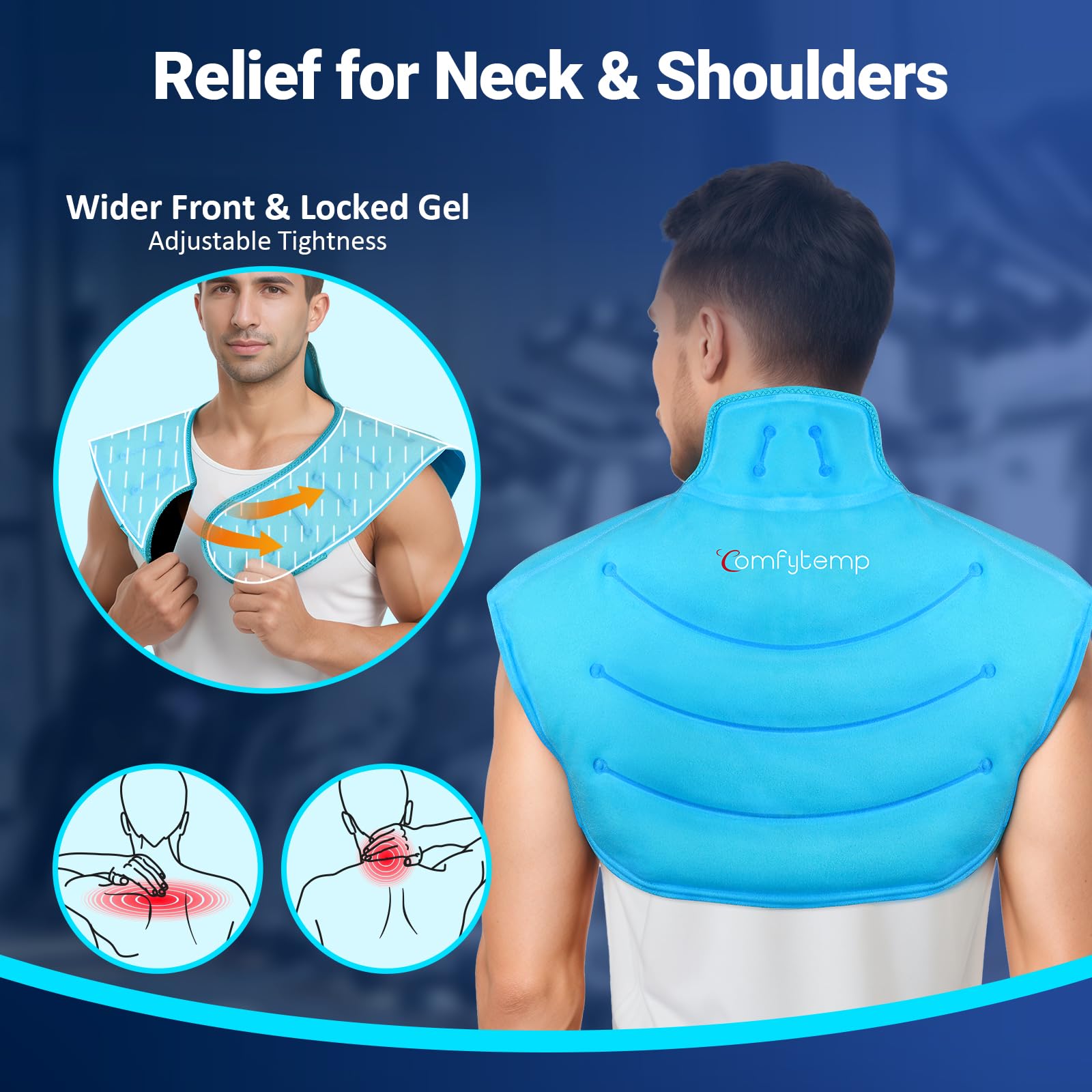 Comfytemp Ice Pack Grande con costuras dobles para mayor durabilidad.