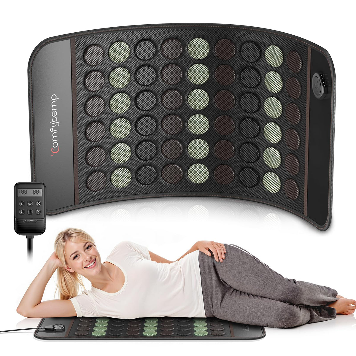 Comfytemp manta infrarrojo 17x33 ofrece calor profundo para espalda y torso