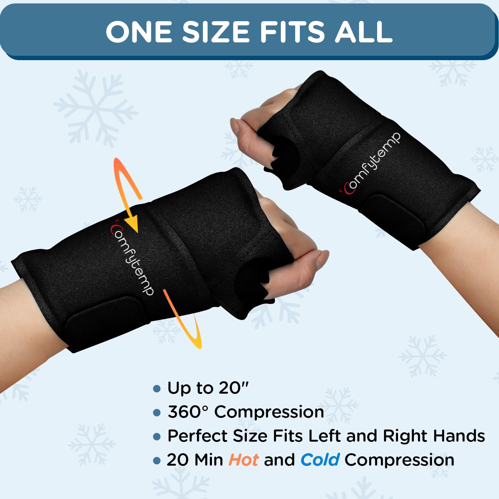 Comfytemp pulsera-con-velcro: compresión personalizable para mayor sujeción