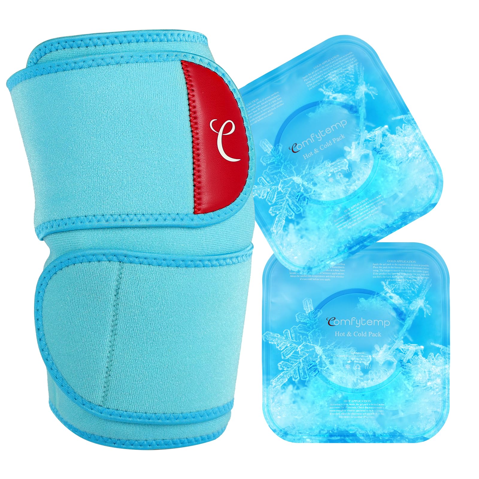 Comfytemp rodilla con doble bolsas de gel para alivio localizado.