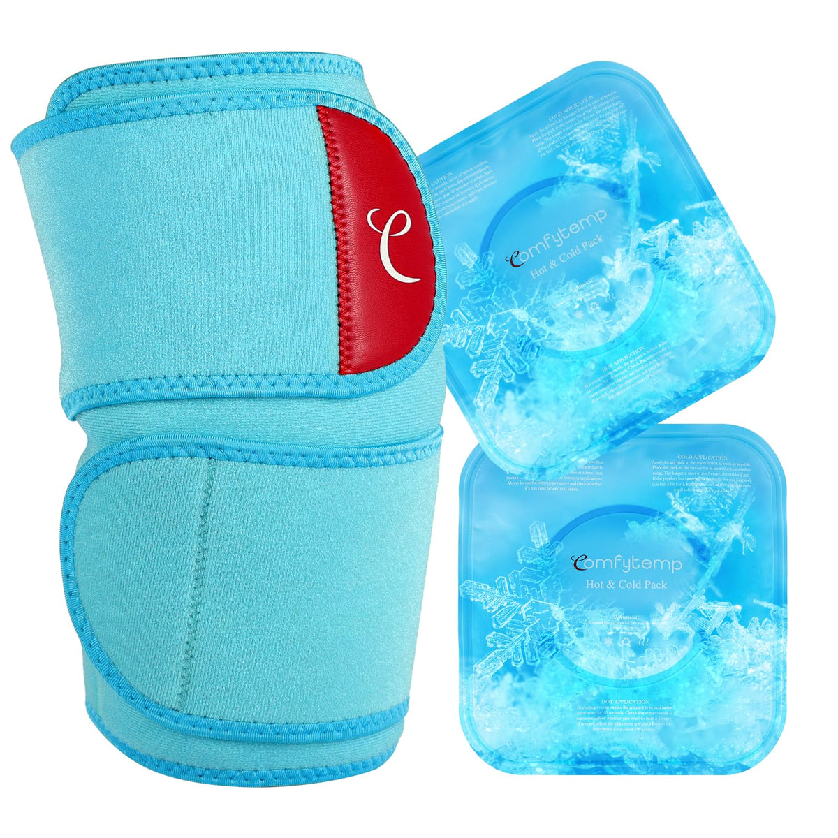 Comfytemp rodilla con doble bolsas de gel para alivio localizado.