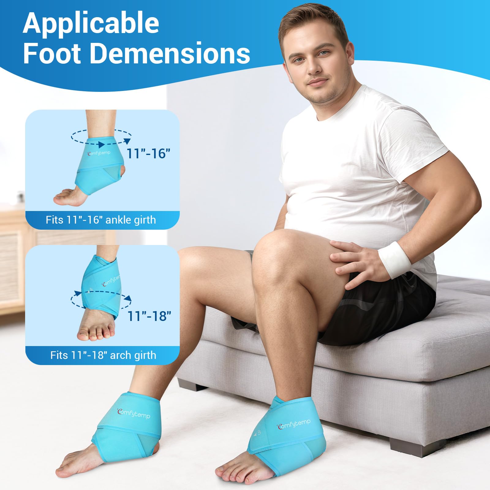 Comfytemp Tobillo XL reutilizable para alivio de molestias de tobillo a lo largo del tiempo.