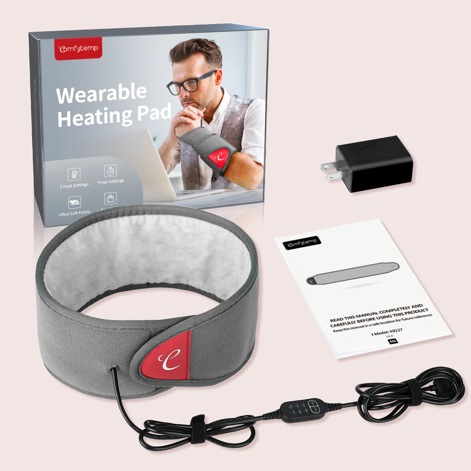 Uso portátil de Comfytemp en oficina, gimnasio o viaje.