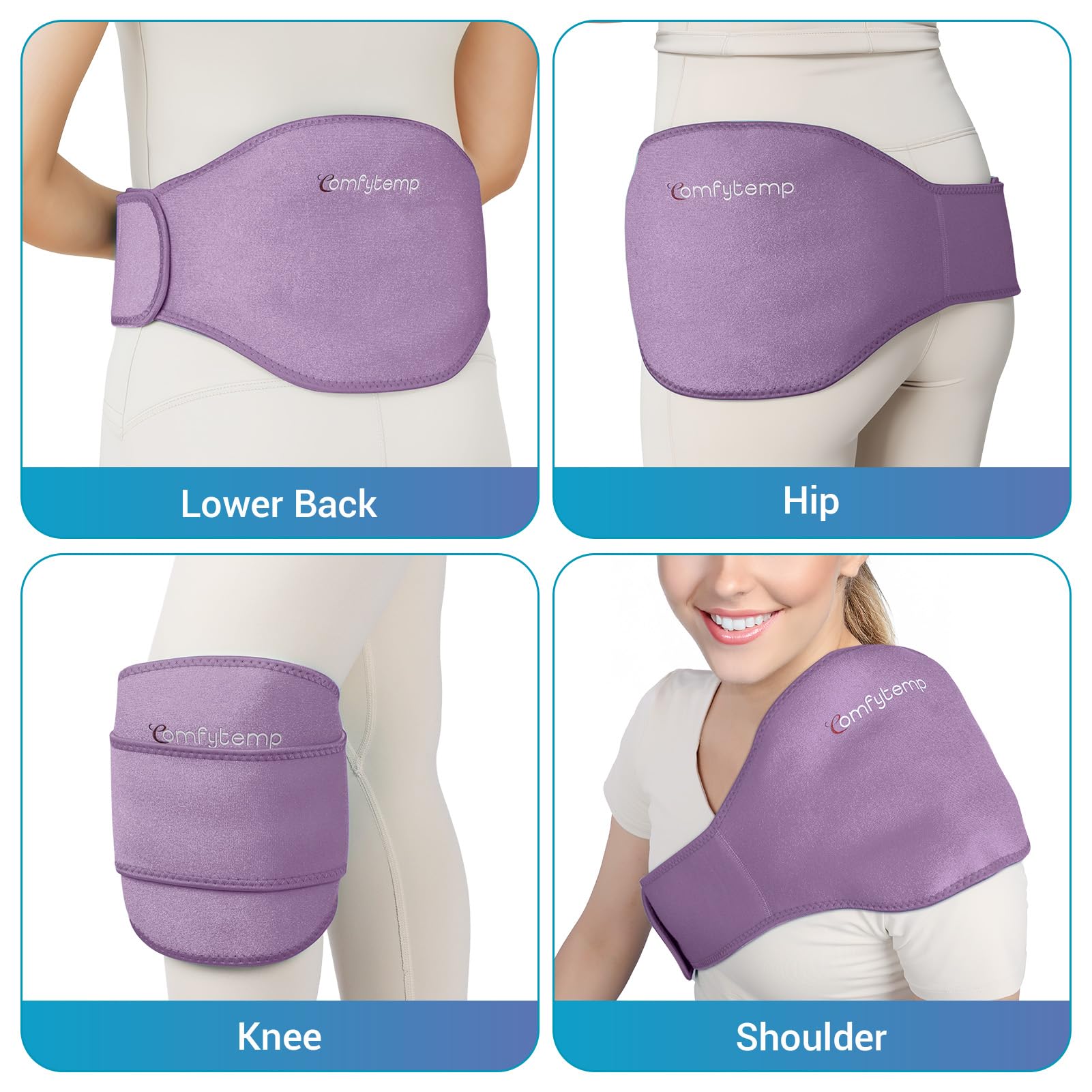Uso en casa de Comfytemp para terapia de frío y calor.