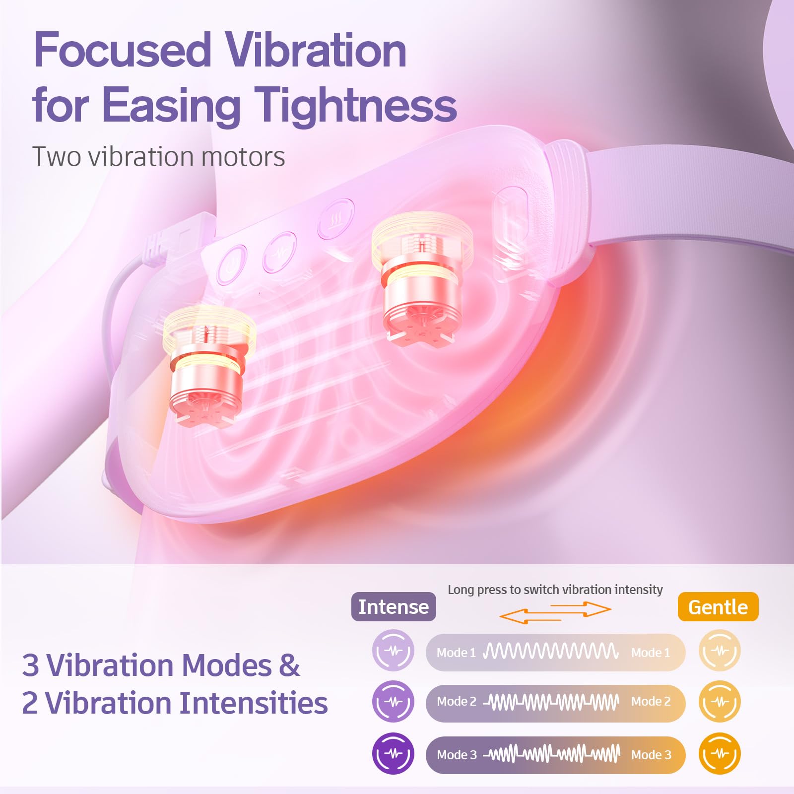 Comfytemp vibración masaje, dos motores para relajación adicional.