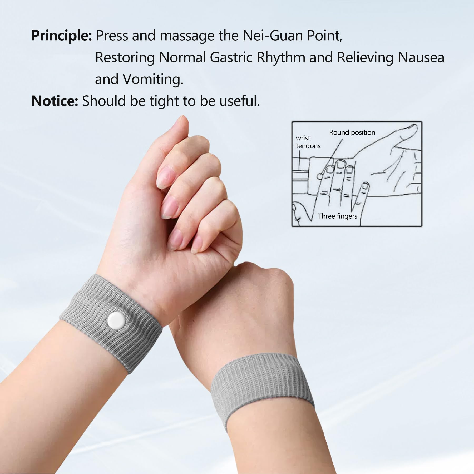 Pulsera COMFYTHERA para mareos en viajes en avión.