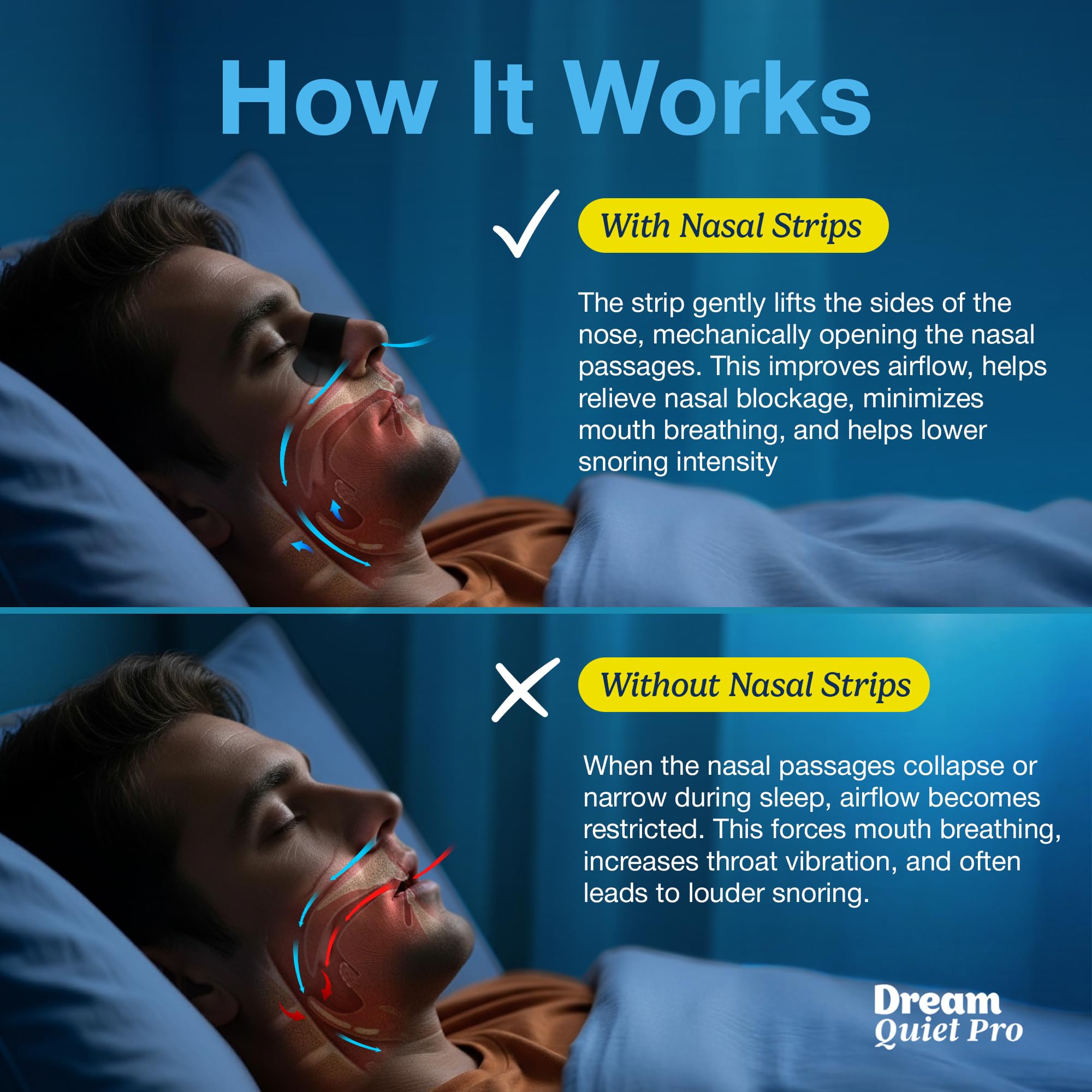 Commanding Life tiras nasales para dormir mejor con reducción de congestión