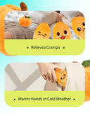 Peluche balanceado COMOIL naranja con textura y expresiones en las caras