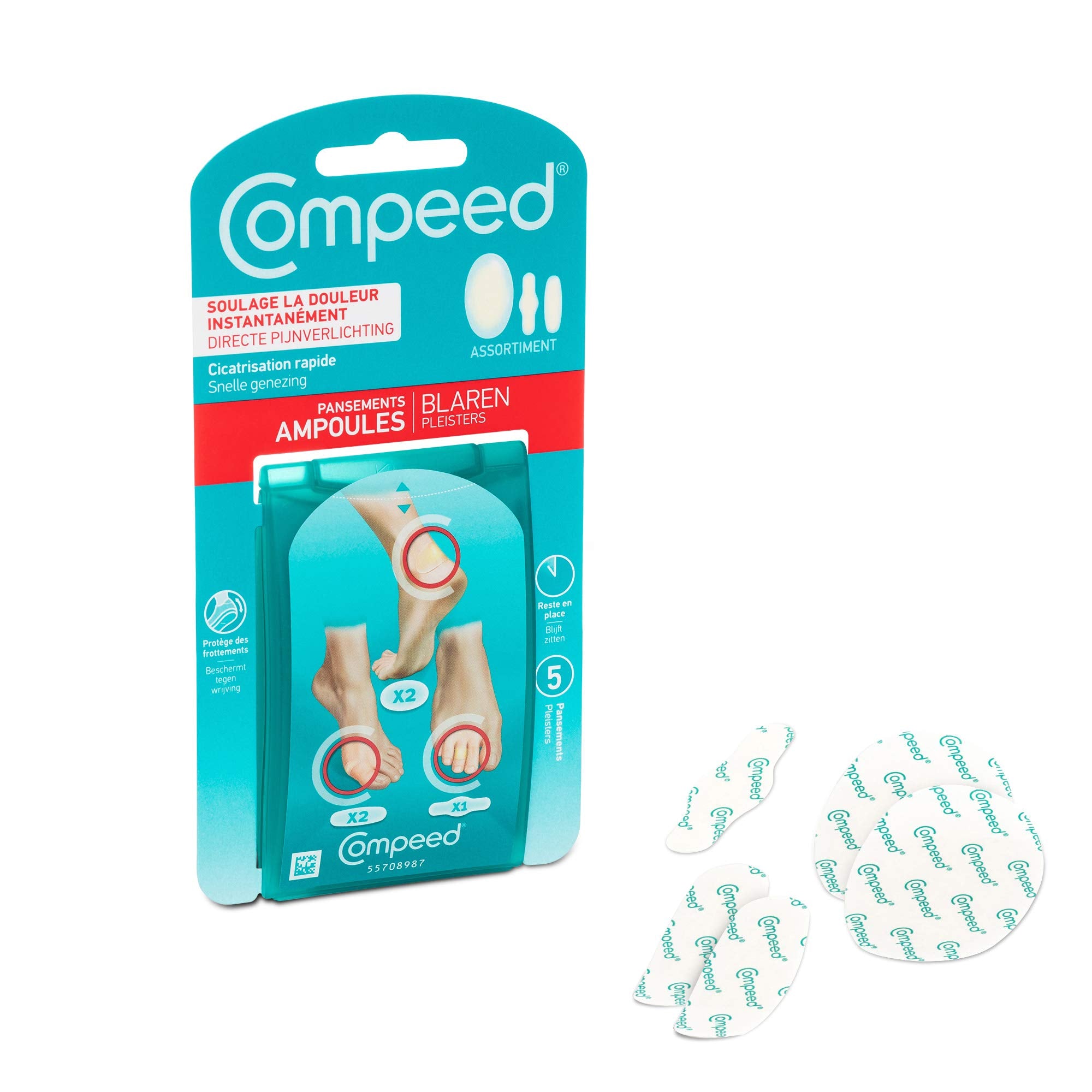 Curitas Compeed para ampollas en dedo del pie, comodidad al caminar.