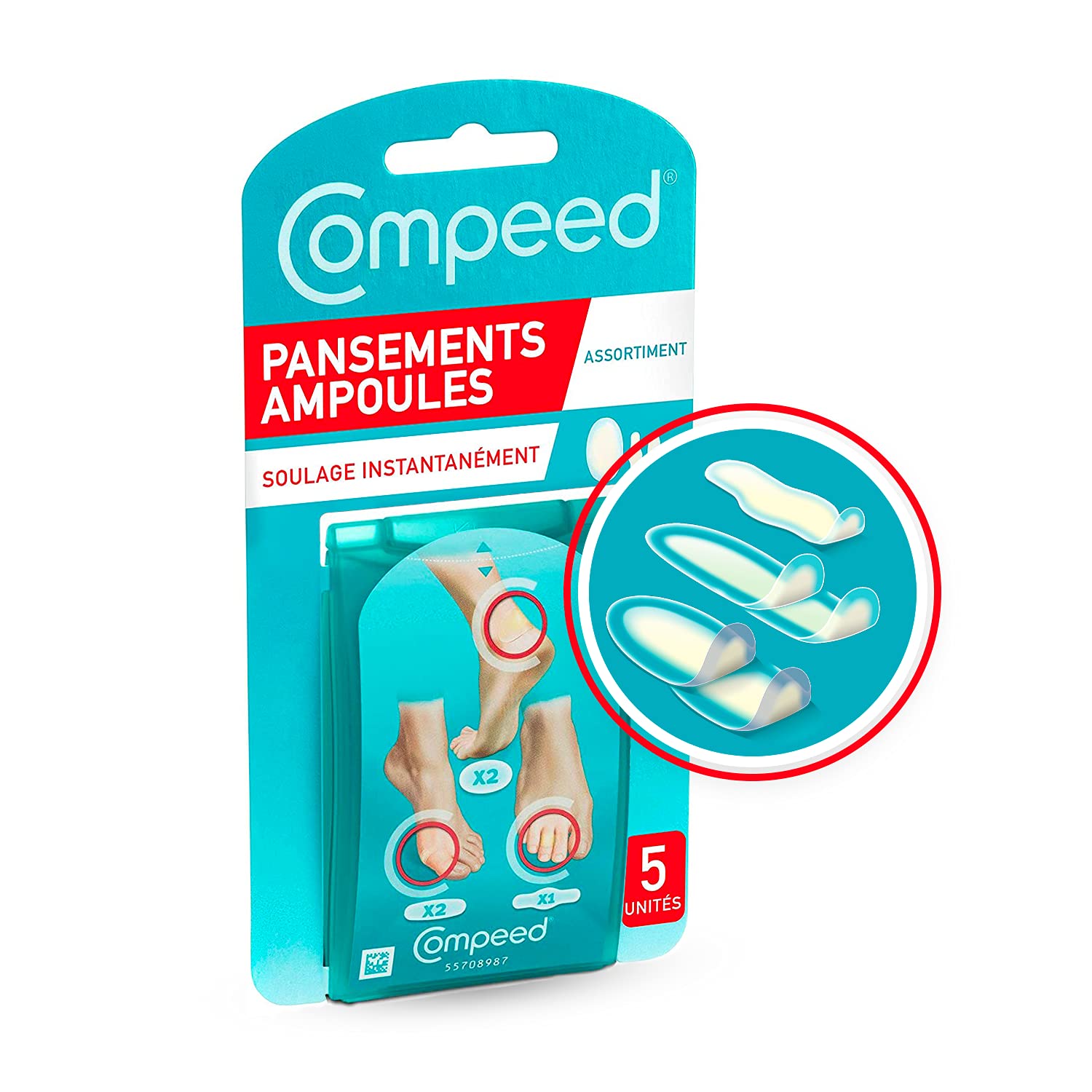 Curitas Compeed para ampollas en talón, protección acolchada.
