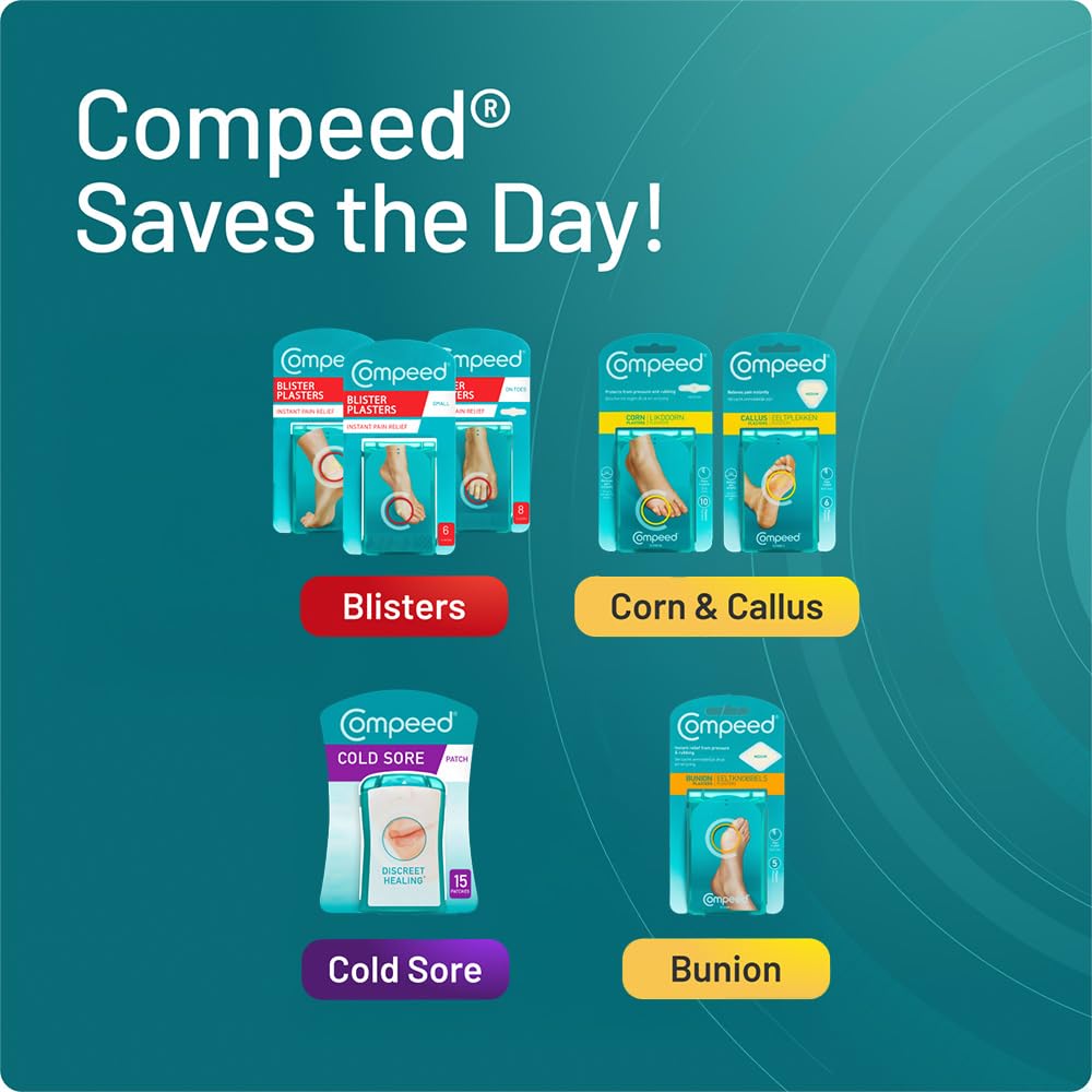 Compeed tiritas para ampollas en dedos: caja portátil para primeros auxilios.