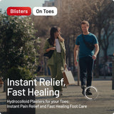 Compeed tiritas para ampollas en dedos, primer plano del gel hidrocoloide protector.