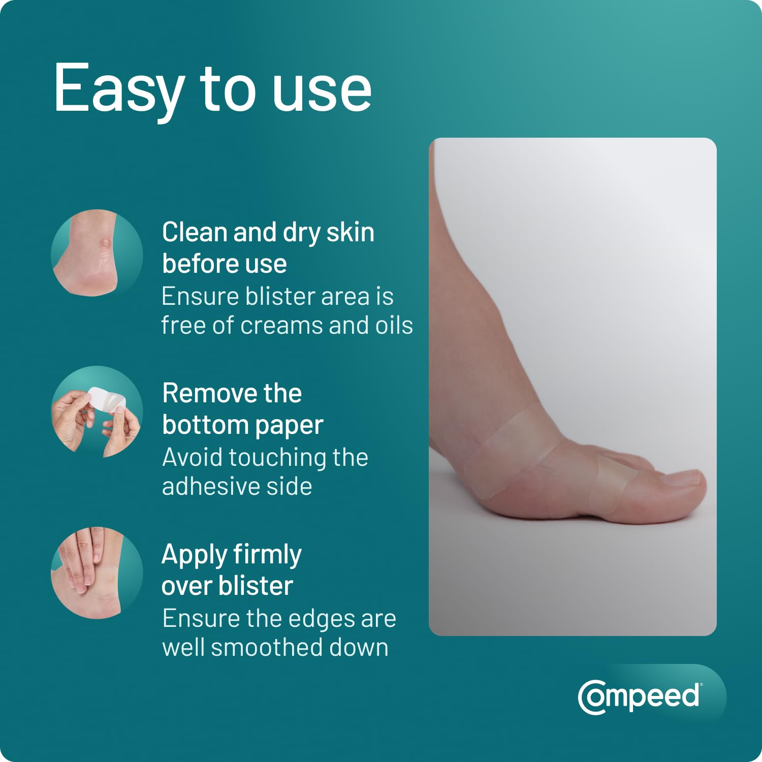 Compeed tiritas para ampollas en dedos: resistentes al agua para uso diario.