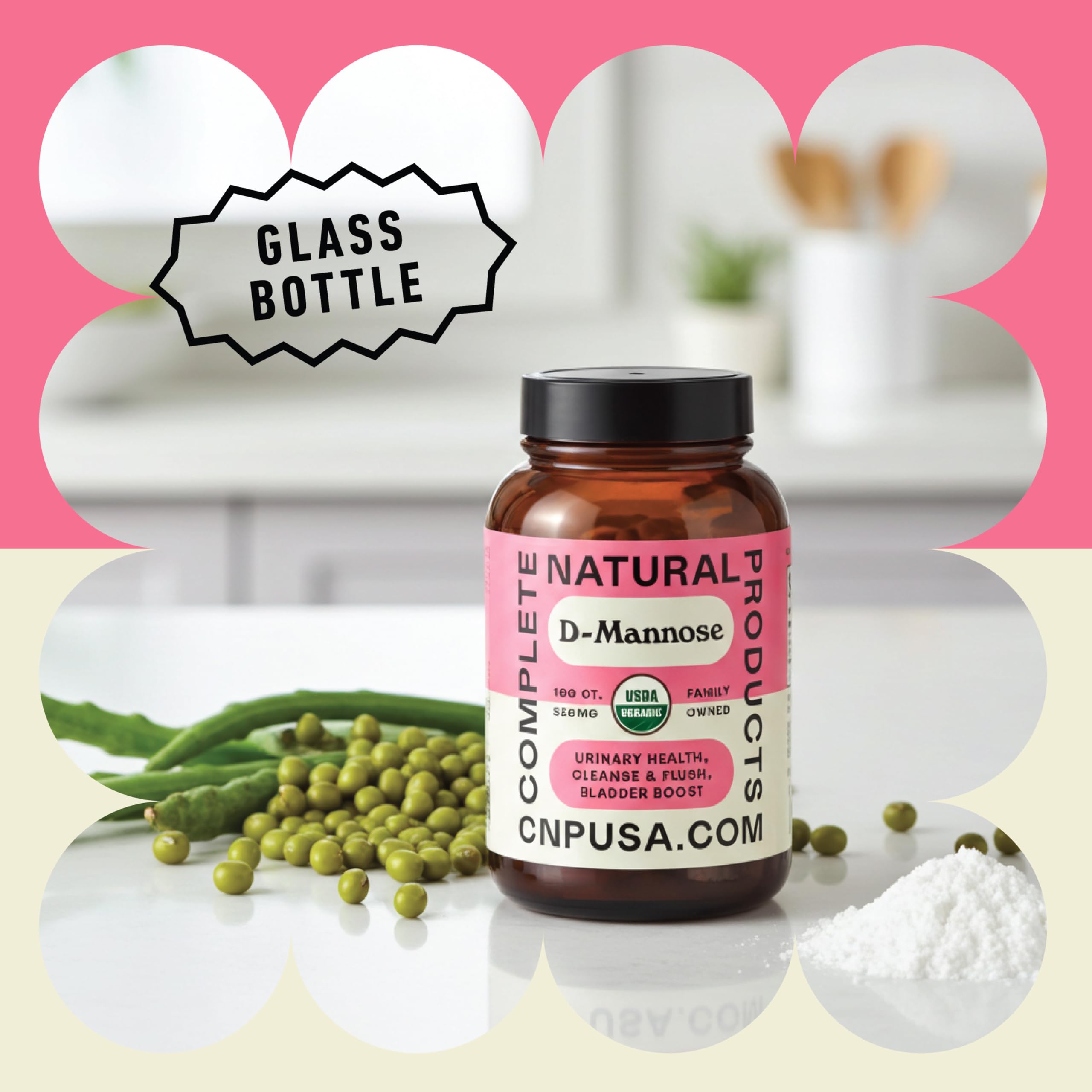 Complete Natural Products D Mannose 520 mg envase de 100 cápsulas