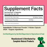 Complete Natural Products D Mannose 520 mg elaborado en EE. UU. con estándares de calidad