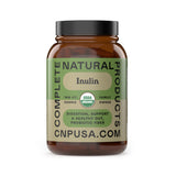 Complete Natural Products Inulina orgánica en cápsulas, frasco, aporta fibra diaria.