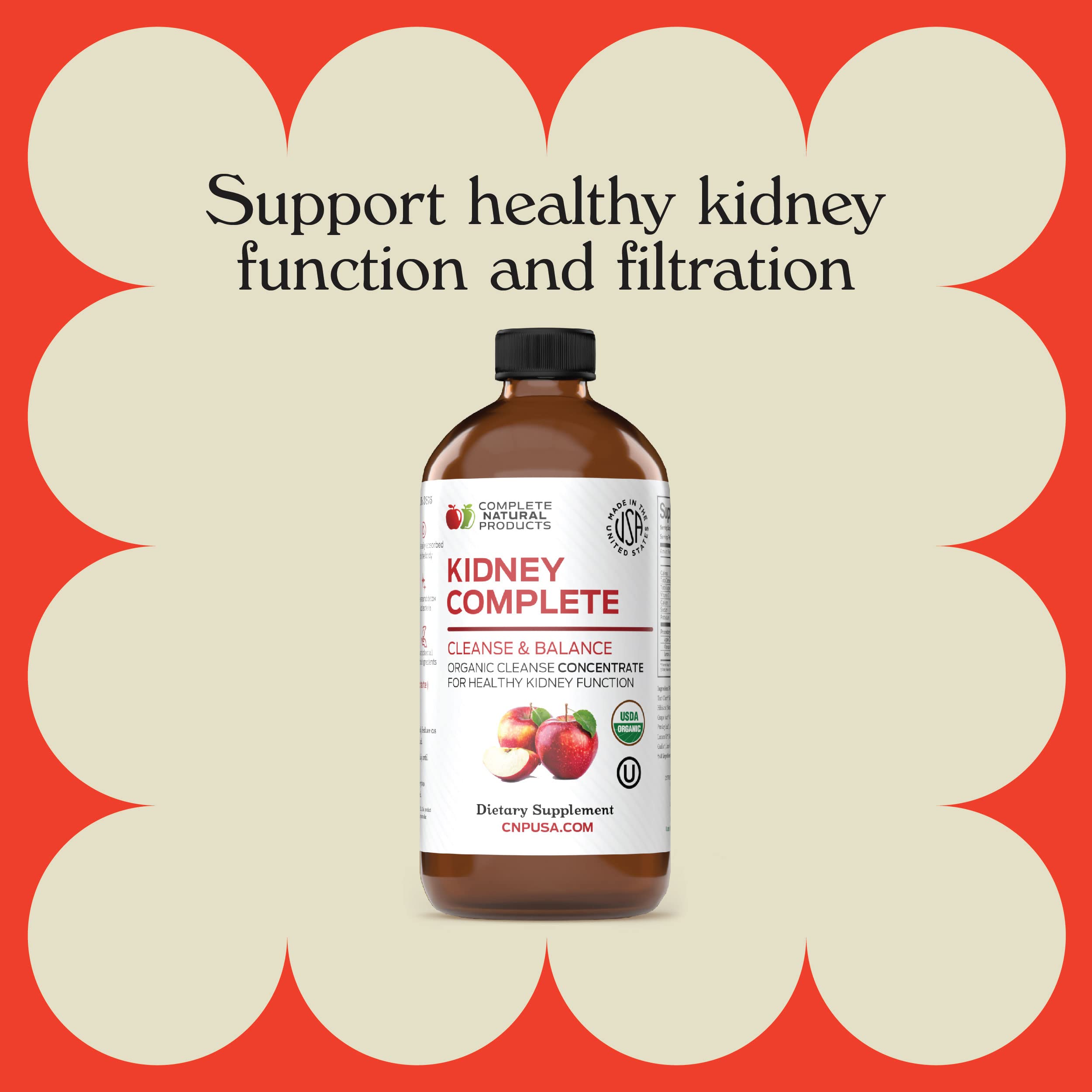 Complete Natural Kidney Complete, vertido en copa muestra la textura suave y fácil mezcla.