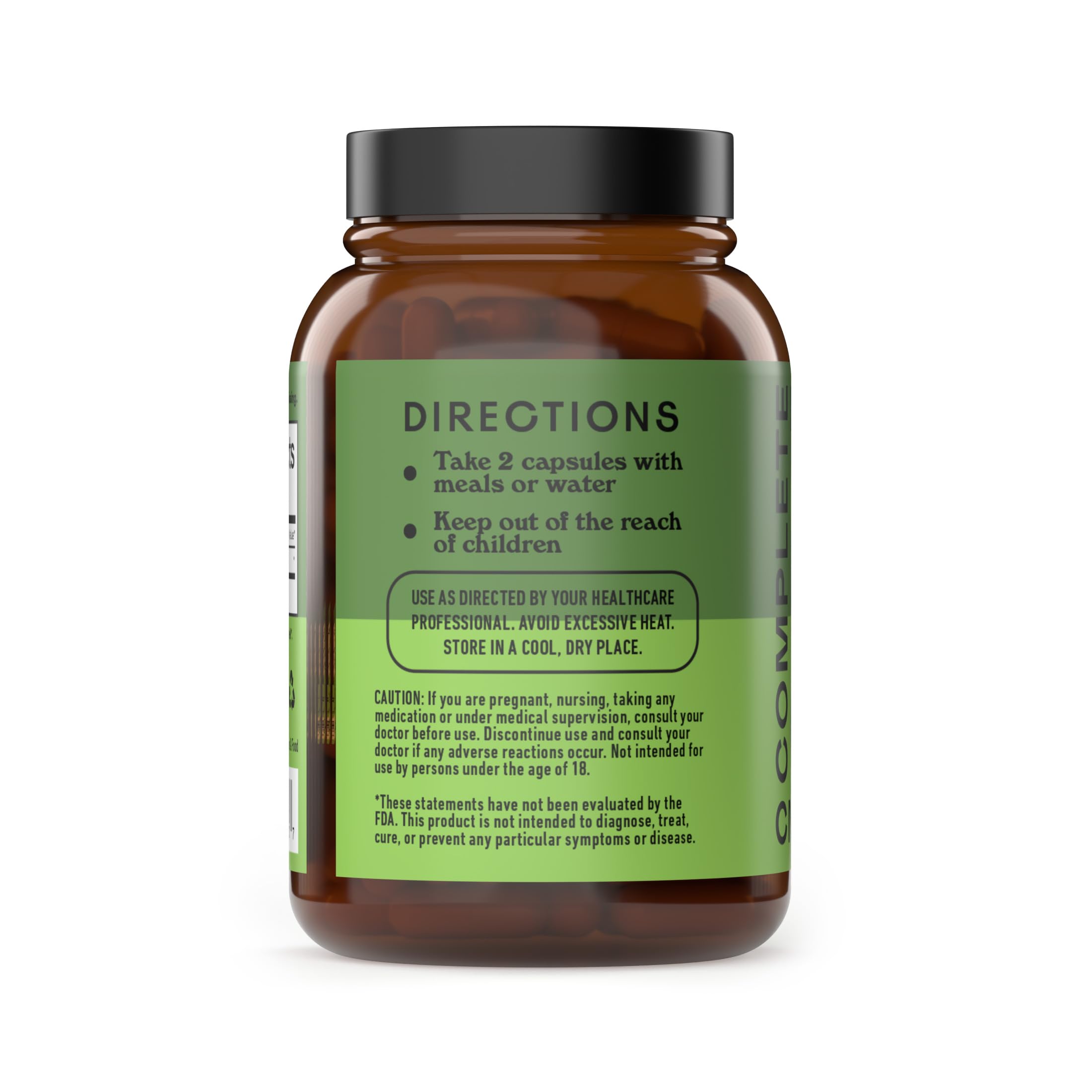 Complete Natural Products Alfalfa Pura, etiqueta orgánica que destaca ingredientes certificados