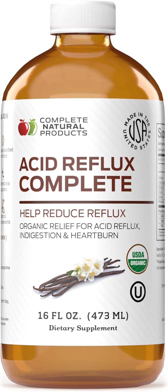 Complete Natural Products alivio reflujo ácido, botella lista para tomar para digestión