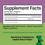 Cápsulas veganas de Complete Natural Products, fórmula a base de plantas.