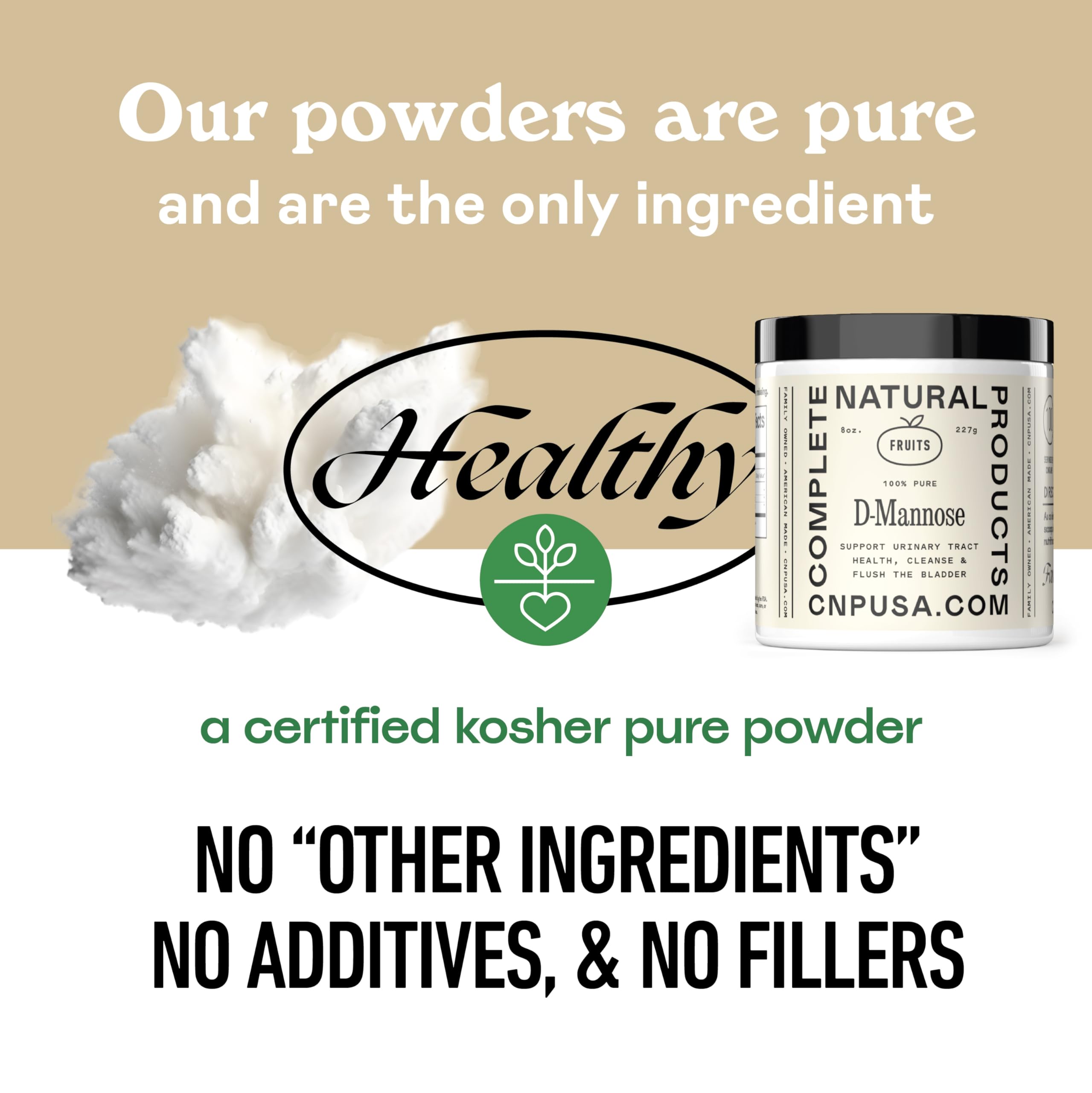 Certificación kosher OU en el D‑Mannosa de Complete Natural Products